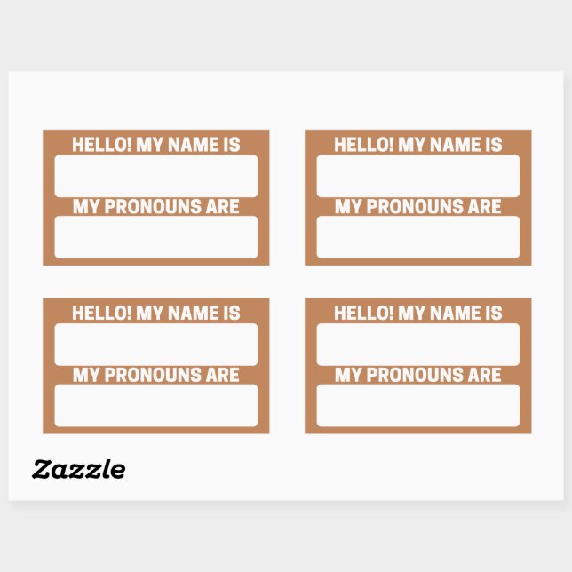 Copper Name & Pronoun Labels (Sheet)