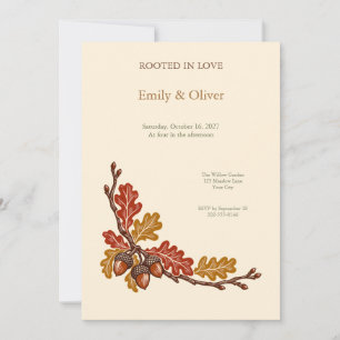 Copper Oak Autumn Wedding Invitation