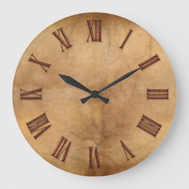 Copper on Parchment-effect Modern Art Clock (Front)