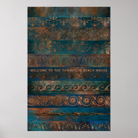 Copper Patina and Turquoise Grecian Metallic