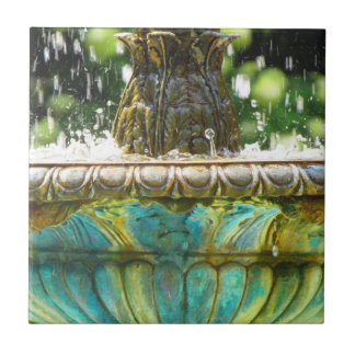 Copper Patina Garden Fountain Ceramic Tile
