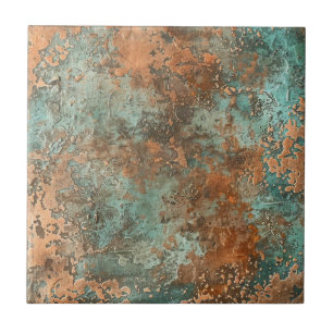 Copper Patina Metallic Rustic  Tile