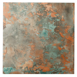 Copper Patina Metallic Rustic Tile