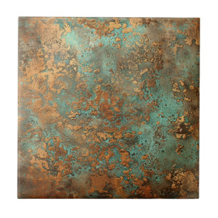 Copper Patina Metallic Rustic  Tile