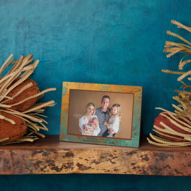 Copper Patina Personalised Name Photo Plaque (Side)