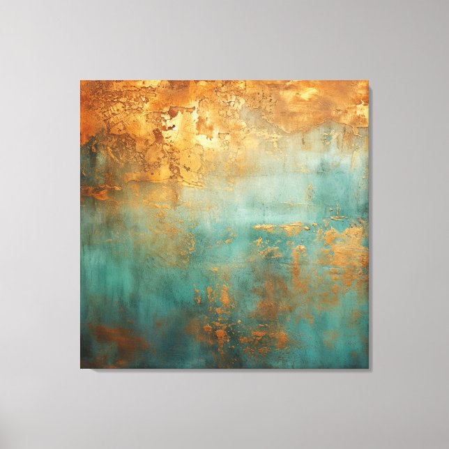 Copper Patina Rustic Metallic  Canvas Print (Front)