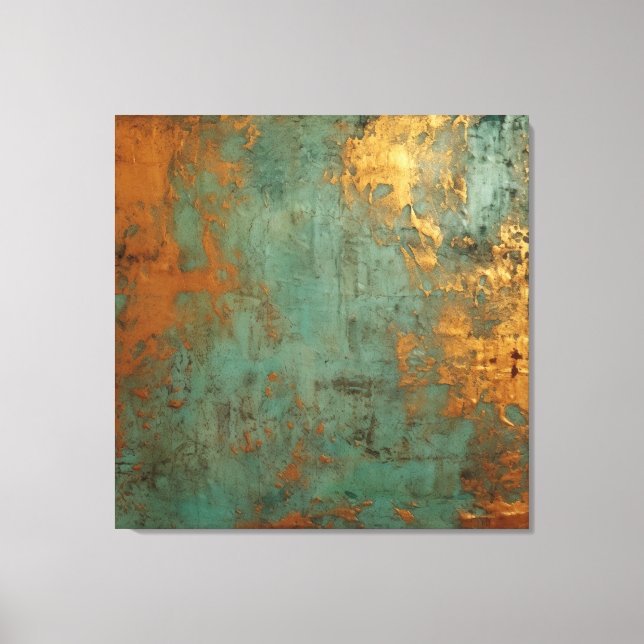 Copper Patina Rustic Metallic  Canvas Print (Front)