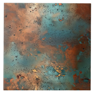 Copper Patina Rustic Metallic ceramic tile 