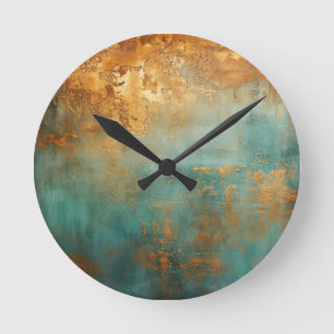 Copper Patina Rustic Round Clock