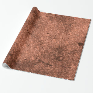Copper Penny Distressed Goth Damask Wrapping Paper