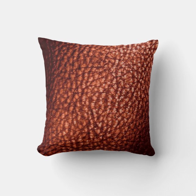 Copper Penny  Faux Leather Design Cushion (Front)