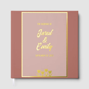 Copper Penny Floral Wedding Foil Guest Book