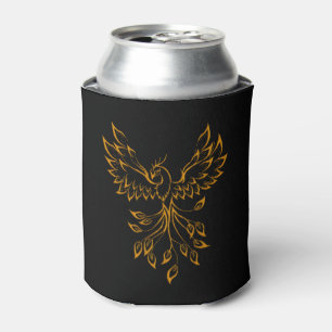 Copper Phoenix Rises on Black Can Cooler