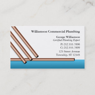 Copper Pipes Plumbing Business Cards