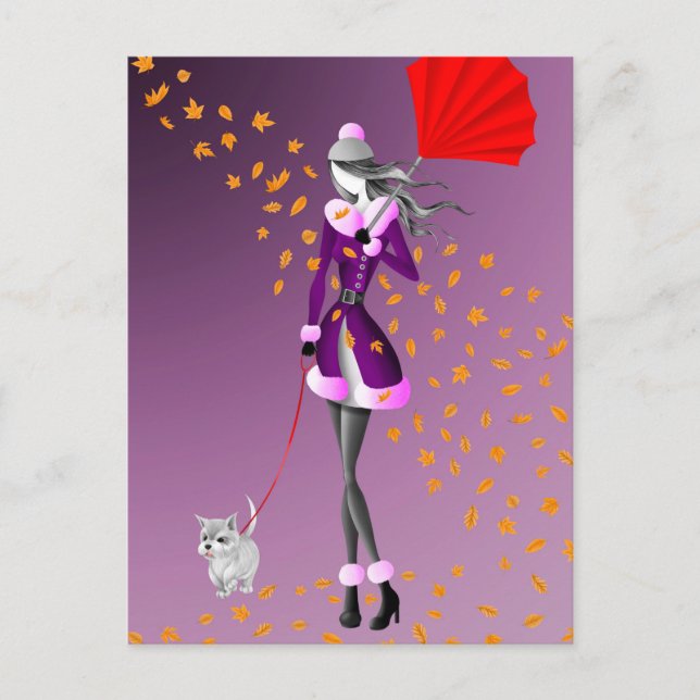 Copper Rain Purple Postcard (Front)
