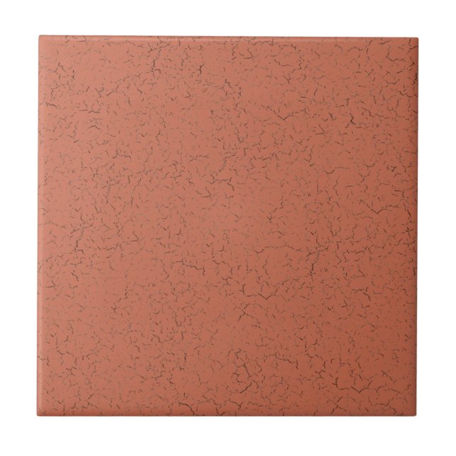 Copper Red Pink Brown Crackle Glaze Solid Colour Tile (Front)