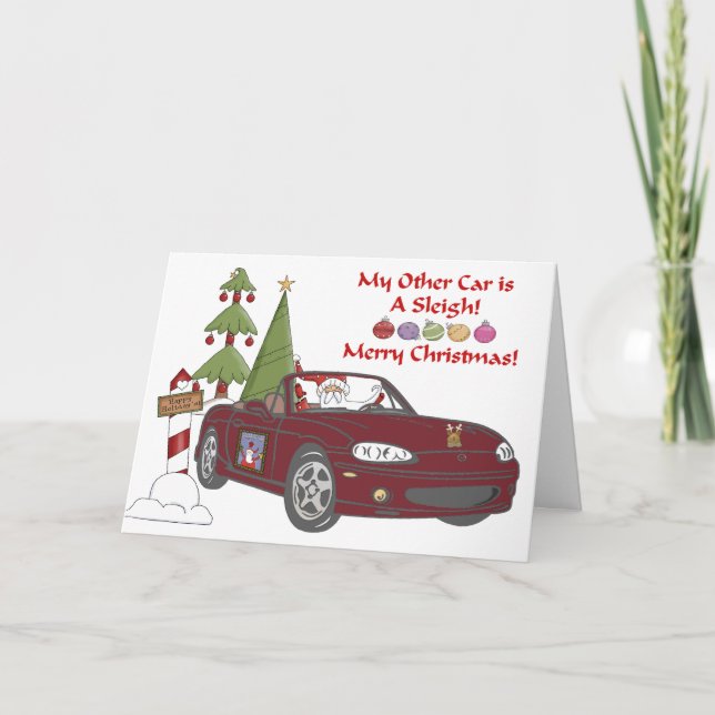Copper Red Santa Holiday Card (Front)