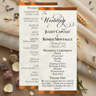 Copper Ribbon Wedding Program Programme