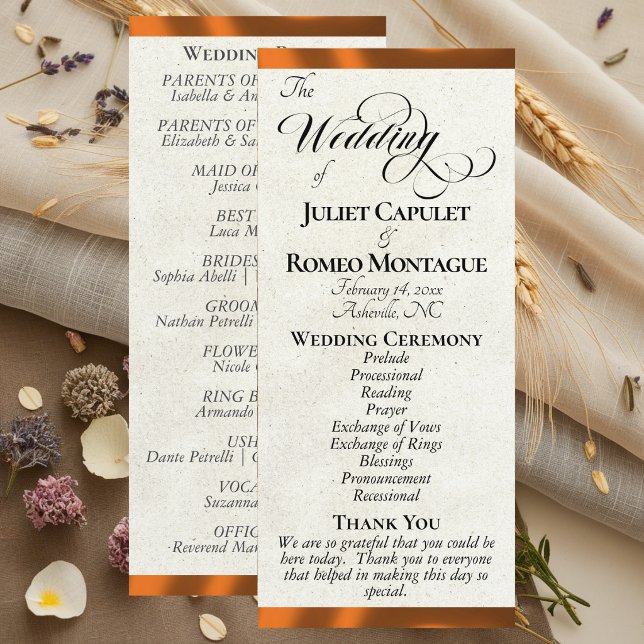 Copper Ribbon Wedding Program Programme (Creator Uploaded)