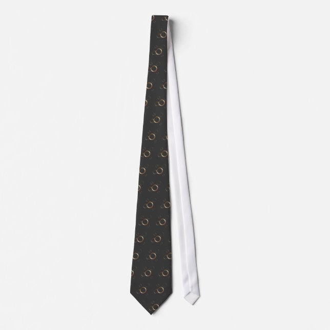 Copper Rings on graphite  zazzle tie (Front)