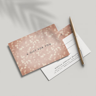 Copper Rose Gold Bokeh   Gift Certificate