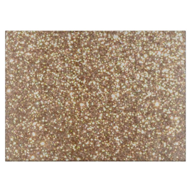 Copper Rose Gold Metallic Glitter Cutting Board (Front)