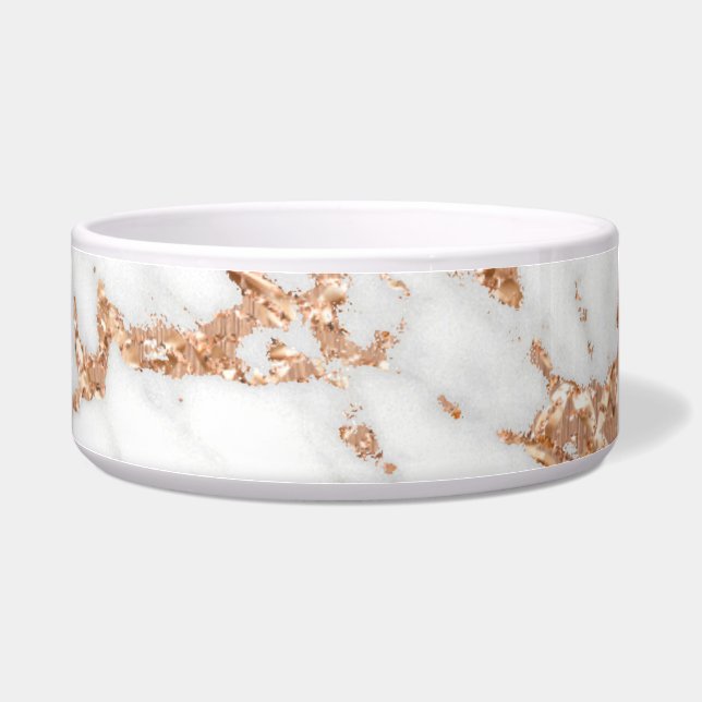 Copper Rose Gold White Grey Metallic Marble Stone (Right)