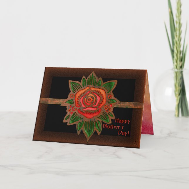 Copper Rose (Personalised for Mothers Day) Card (Front)