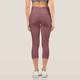 Copper Rose Solid Plain Colour Capri Leggings