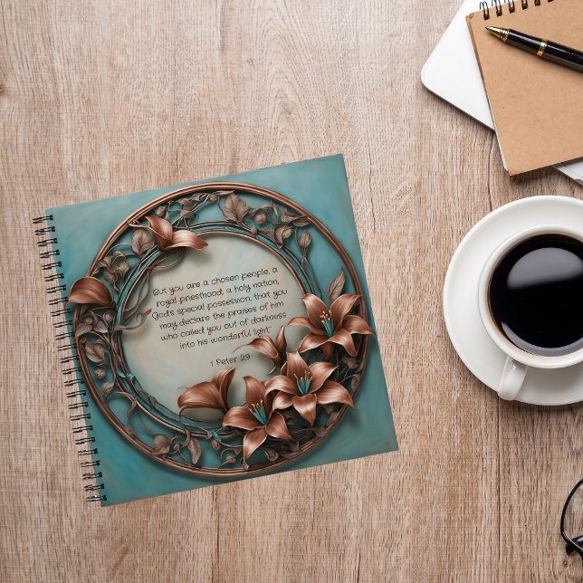 Copper Round Floral Spend Time With God Journal (Creator Uploaded)