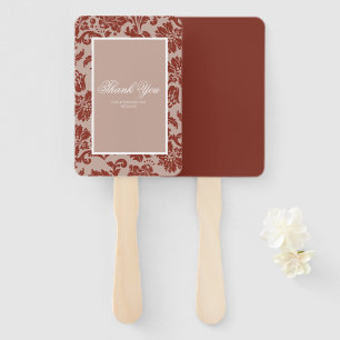 Copper rust damask hand fan