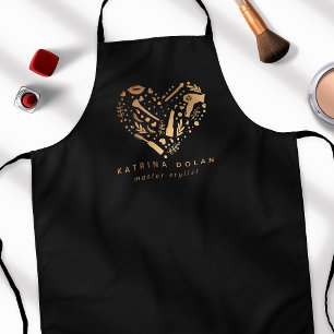 Copper Salon Heart Stylist Personalised Name Apron