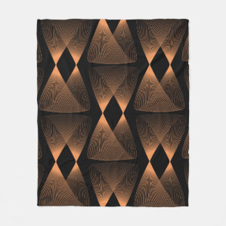 Copper shades, abstract linear tile fleece blanket