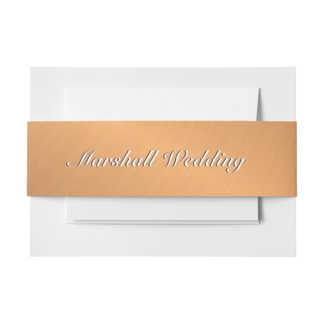 Copper Shine Invitation Belly Band (Front Example)