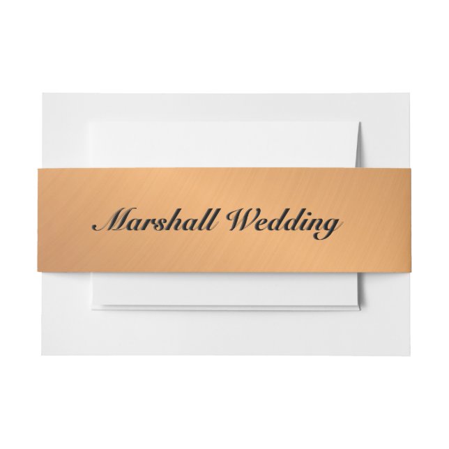 Copper Shine Invitation Belly Band (Front Example)