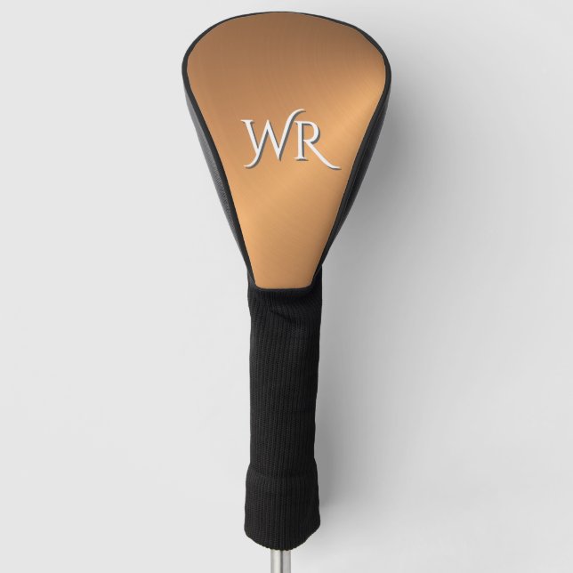 Copper Shine Personal Initials  Golf Head Cover (Front)