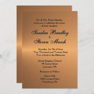 Copper Shine Wedding Invitation