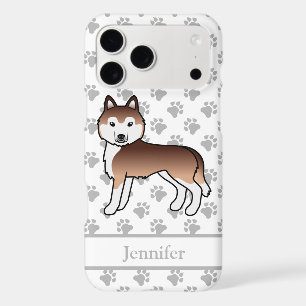 Copper Siberian Husky Cartoon Dog & Name
