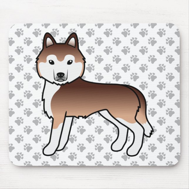 Copper Siberian Husky Cute Cartoon Dog Mouse Pad (Front)