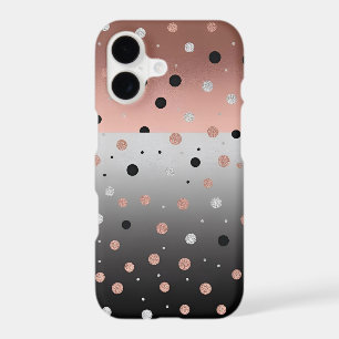 Copper, Silver, Black polka dots iPhone 17 case