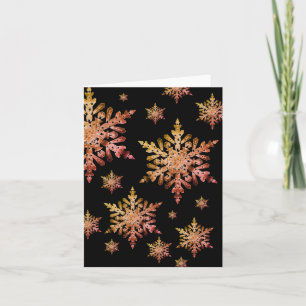 Copper Snowflake on Black Holiday Card