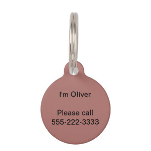 Copper Solid Colour Pet Tag