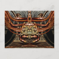 copper steam engine train - steampunk engineer