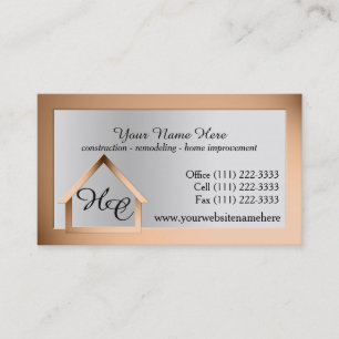 Copper Steel House Building with Monogram Business Card