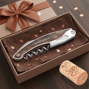 Copper Sunset Palm Leaves Pattern Groomsman ID1323 Corkscrew
