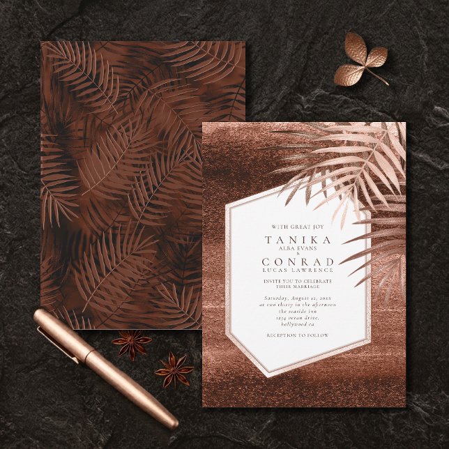 Copper Sunset Palms ID1323 Invitation (Creator Uploaded)