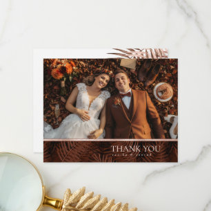 Copper Sunset Palms Wedding ID1323 Thank You Card