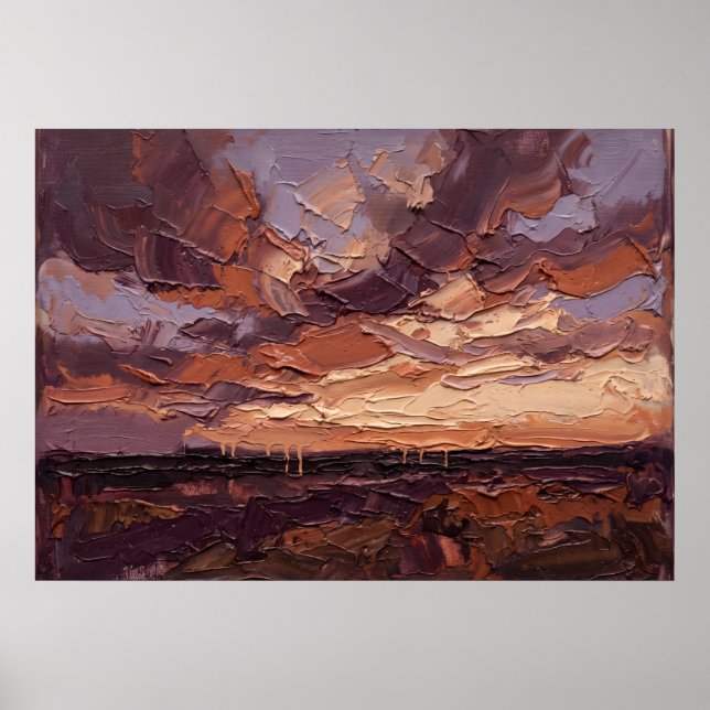 Copper Sunset Prairie Landscape Poster (Front)