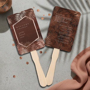 Copper Sunset Wedding Program ID1323 Hand Fan