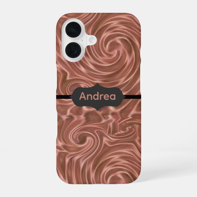 Copper Swirls  iPhone 16 Case (Back)